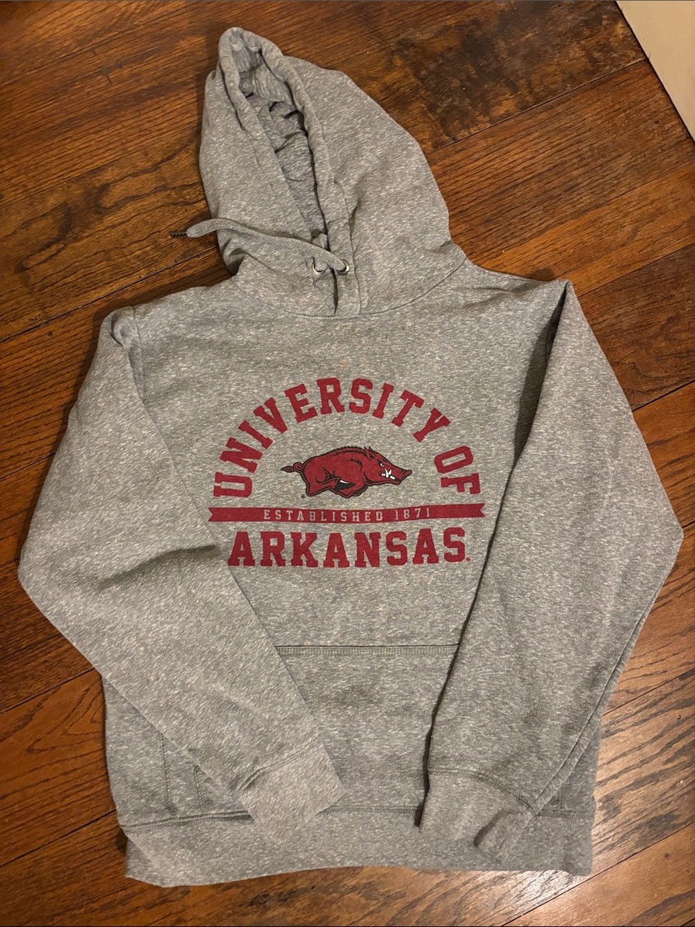 League Gray Hoodie with Red Accent